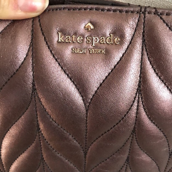 Beautiful bronze Kate Spade purse with gold chain handle - Picture 4 of 14